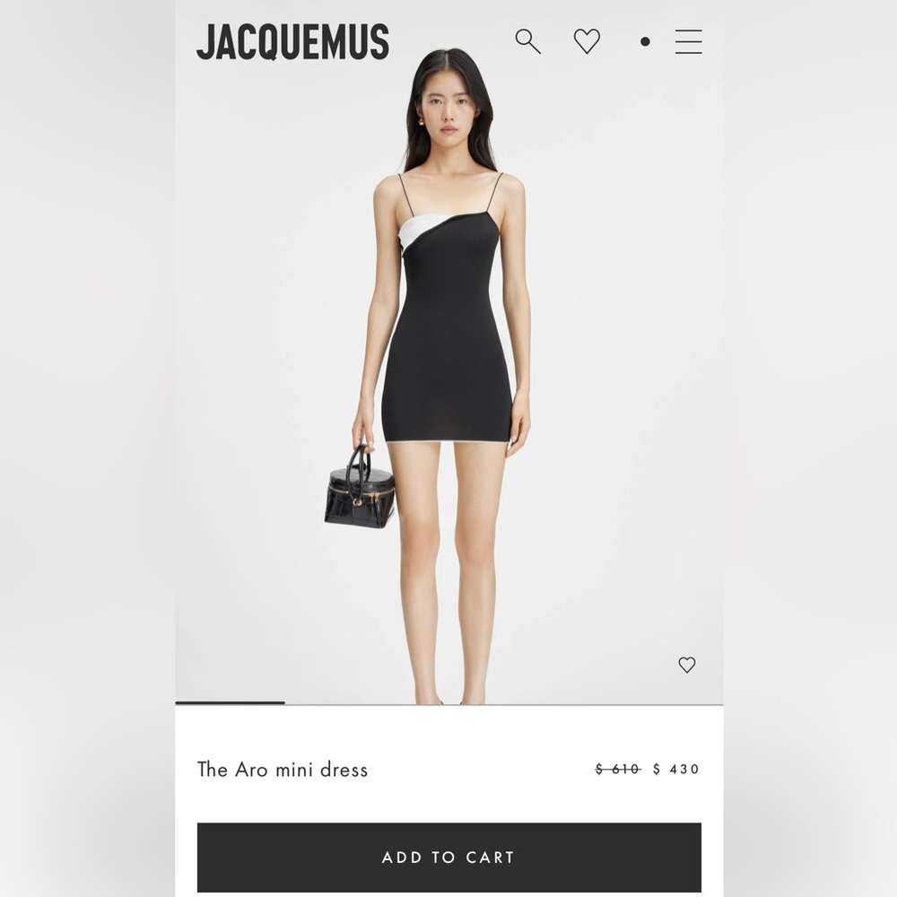 Jacquemus The Aro Mini Dress Asymmetrical Spaghetti Strap